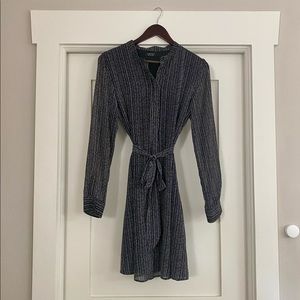 Black and White Long Sleeve Dress